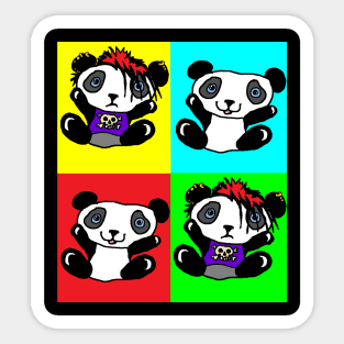 pop Art Panda Gothic Emo by LowEndGraphics Sticker